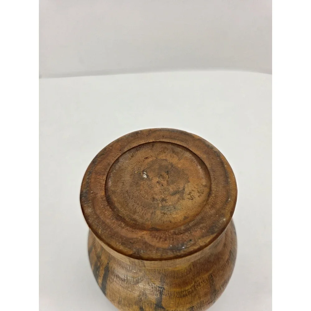 VTG Hand Carved Wooden Mortar Pestle Rustic Primitive Farmhouse‎ Kitchen Decor